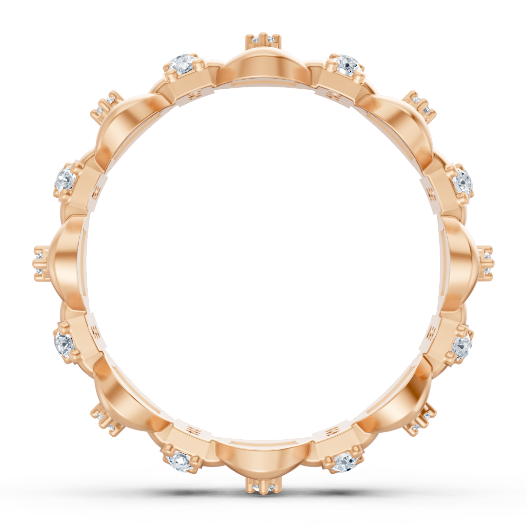 Bague en diamant fascinante avec un mélange de formes - or rose 14 carats, environ 0,40 carat