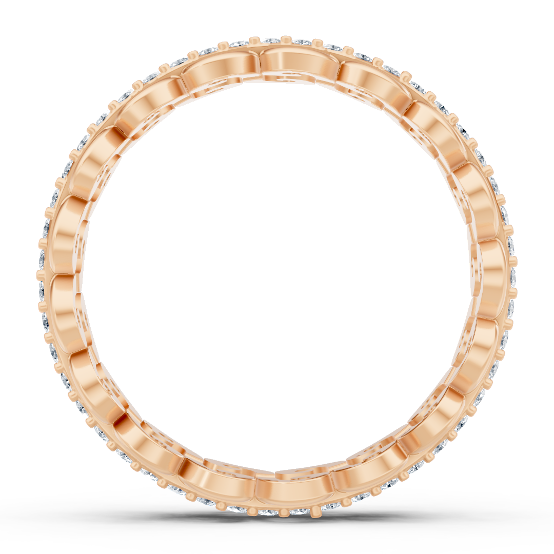 Graceful snail pattern diamond ring - 14K rose gold, approx. 0.28 carats