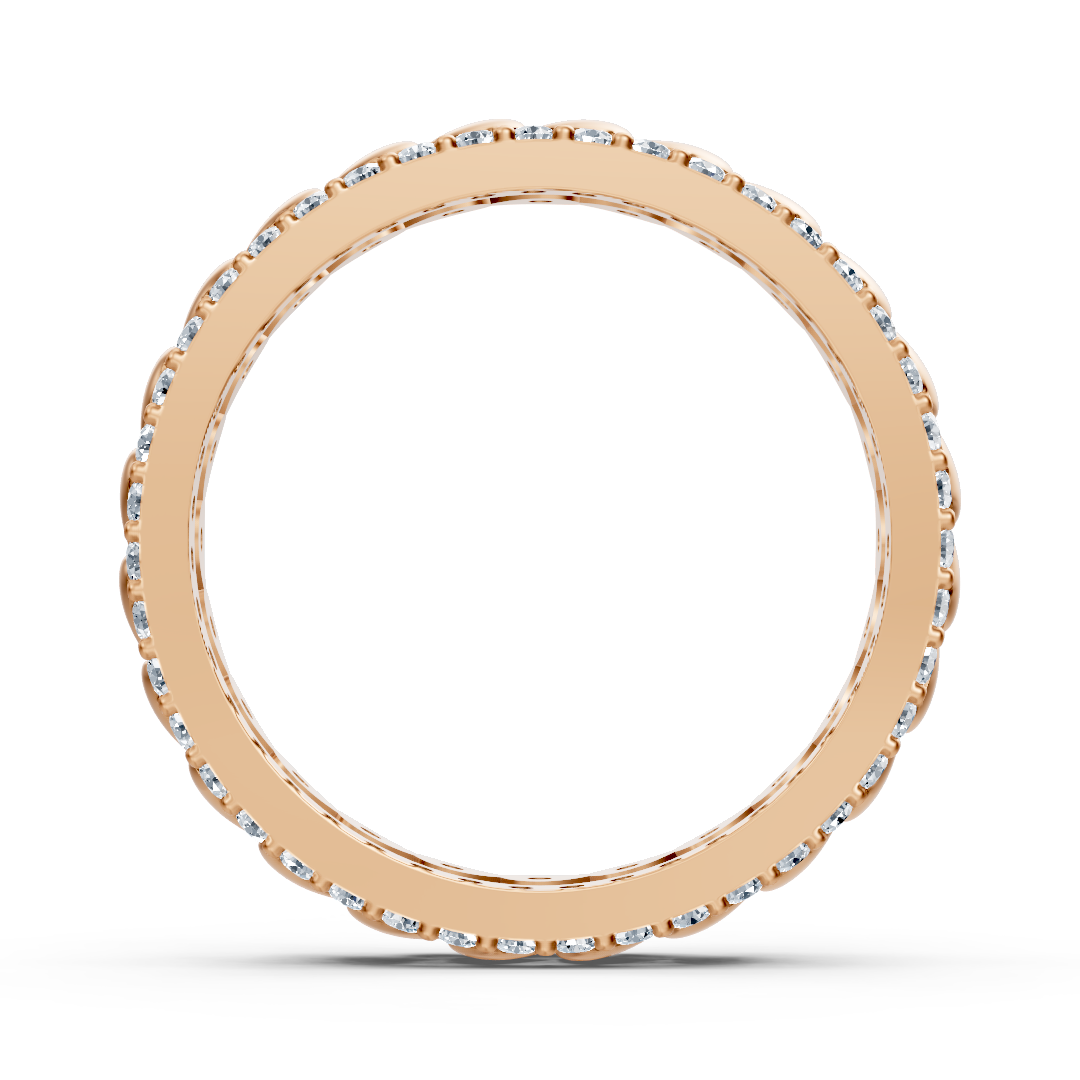 Bague multi-rangs en or rose 14 carats et diamants - une délicate couronne florale pour votre main