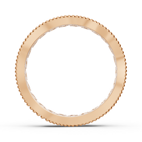 Bague couronne de diamants en or rose 14 carats - bague pour femme en filigrane avec diamants
