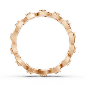 Elegant rose gold ring with round-cut diamonds – delicate design