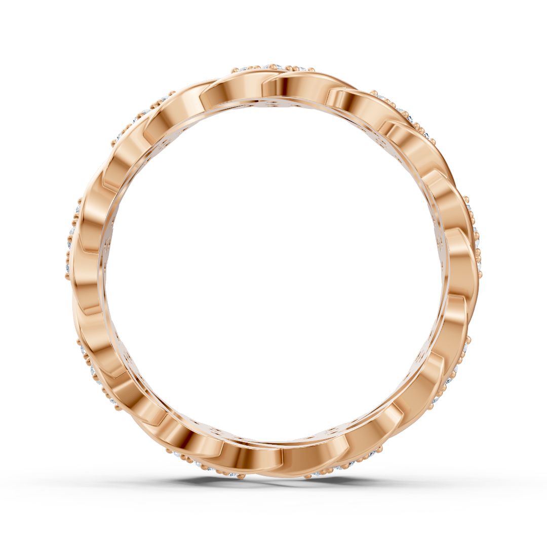 Bague en or rose 14 carats avec diamants « Fleur de glace »