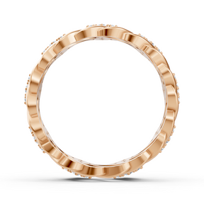 Bague en or rose 14 carats avec diamants « Fleur de glace »