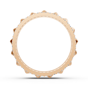 Elegant rose gold ring with round diamonds in prong design