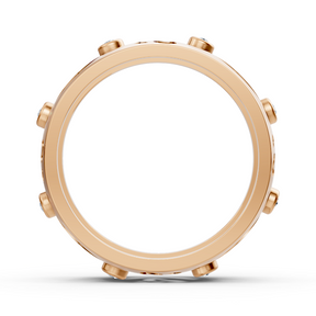 Elegant rose gold ring with round diamonds in bezel design