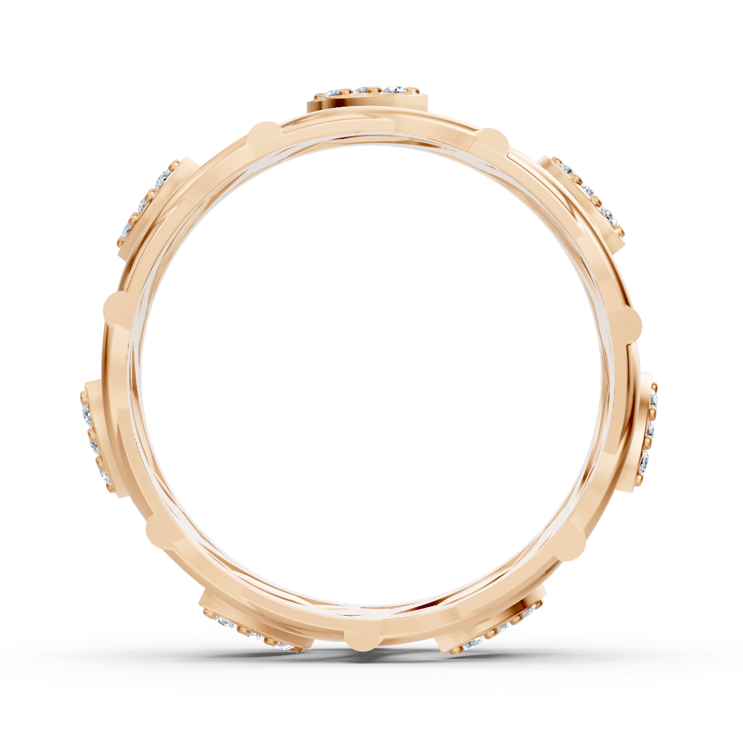 Moderner Rosegold-Ring mit Runddiamanten im Prong-Design