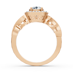 Rose gold vintage diamond engagement ring