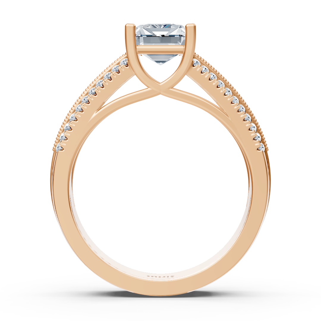 rose gold octagon diamond engagement ring