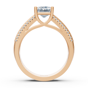 rose gold octagon diamond engagement ring
