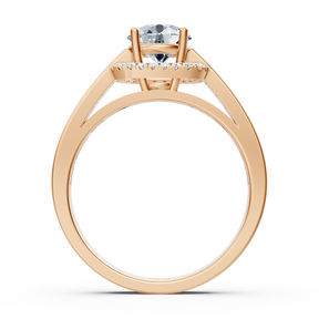 Elegant rose gold side stone diamond ring