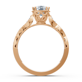 Diamond and ruby ​​ring rose gold