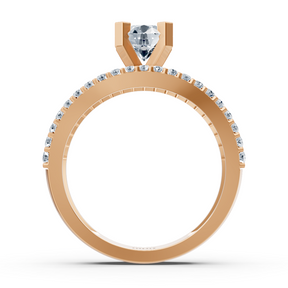 Bague Éternité et Solitaire Diamant Or Rose