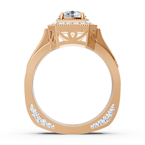 Birgie Sirius Roségold Passion Halo Diamantring mit Oktagon Schliffkranz