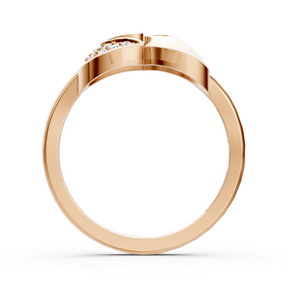 Bague cœur gracieuse Vernive Everling en or rose avec délicats diamants pavés