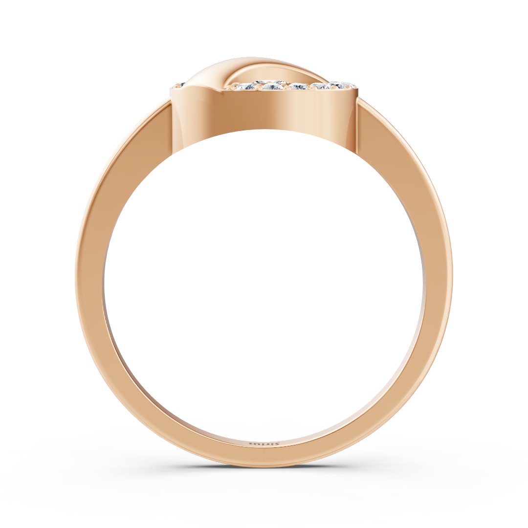 Graceful rose gold diamond ring with claw setting