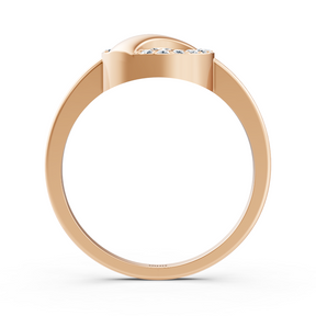 Bague gracieuse en or rose avec diamants sertis griffes