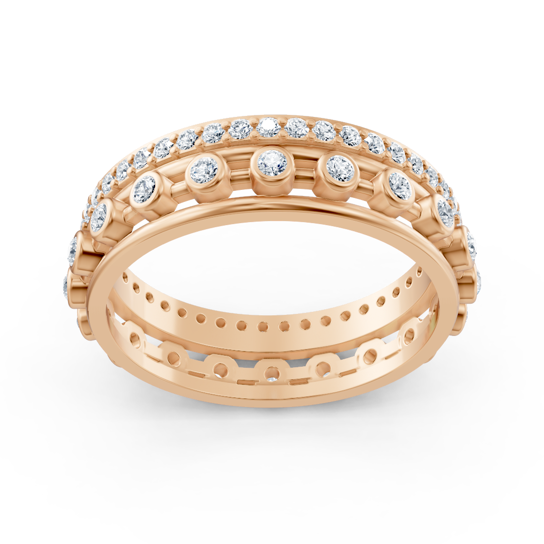 Bague Pırlanta Pavé en or rose 14 carats « Glamour »