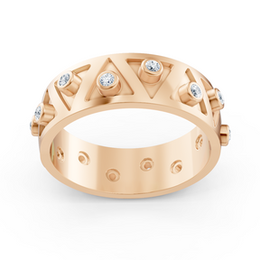 Birgie 14K Rosegold Diamant Zickzack Ring - Moderner Schwung