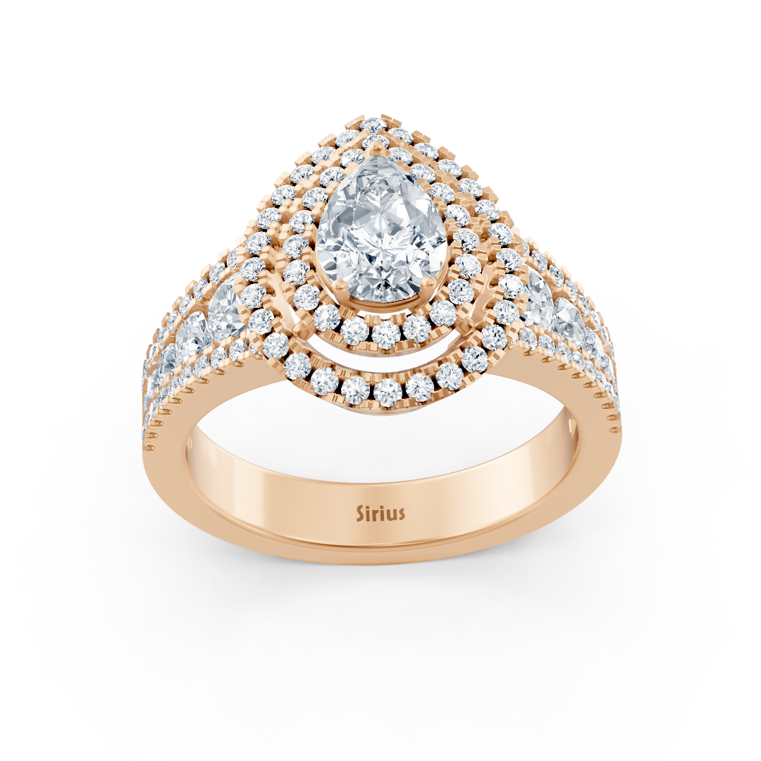 Birgie Halo Diamant & Topas Verlobungsring Roségold