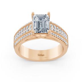 rose gold octagon diamond engagement ring