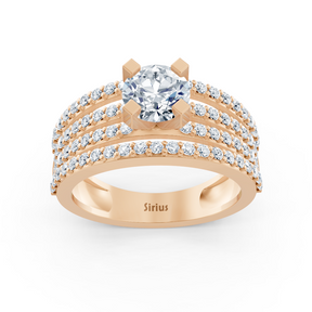 Bague Éternité et Solitaire Diamant Or Rose