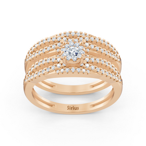Diamant Brautring-Set Roségold