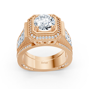 Birgie Sirius Roségold Passion Halo Diamantring mit Rundschliff