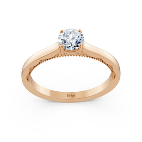 Birgie Sirius Roségold Solitär Diamantring mit Rundschliff