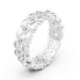 Eleganter Weißgold Ring mit Diamanten – Filigranes Blatt Design