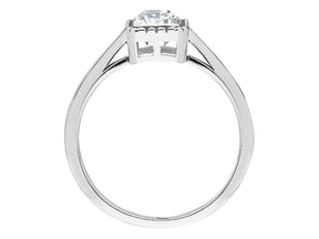 Birgie 0.73 Karat Weißer Saphir Ring im Smaragdschliff 14 Karat Gold