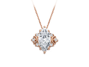 Birgie 0.06 Karat Diamant- und 1.50 Karat Weißer Topas Halskette