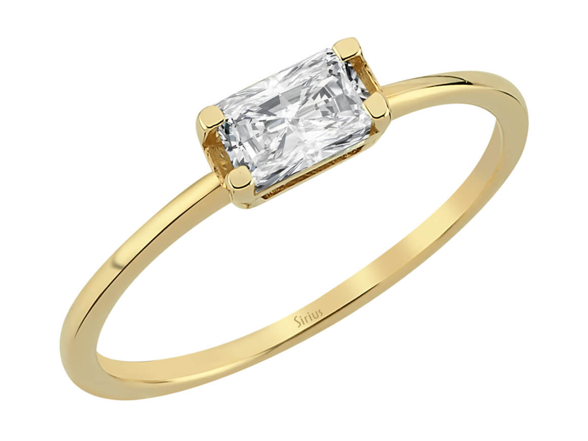 Eleganter Weißtopas Solitärring im Oktagonschliff, 1.02 Karat, 14K Gold