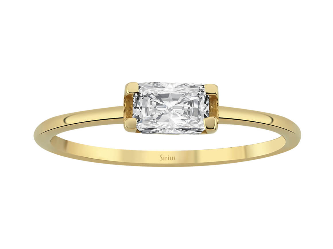 Eleganter Weißtopas Solitärring im Oktagonschliff, 1.02 Karat, 14K Gold