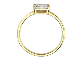 Eleganter Weißtopas Solitärring im Oktagonschliff, 1.02 Karat, 14K Gold