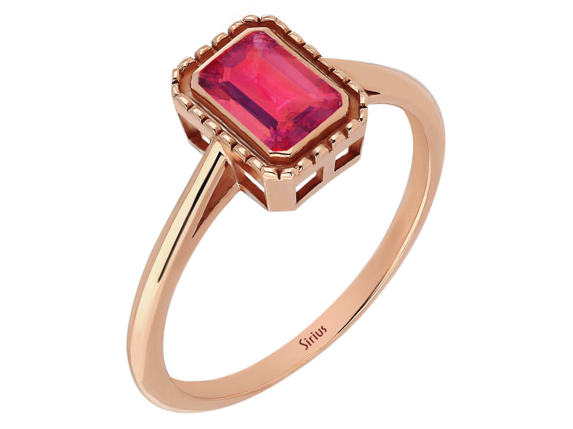 Birgie 0.50 Karat Turmalin Oktagon Ring 14 Karat Gold