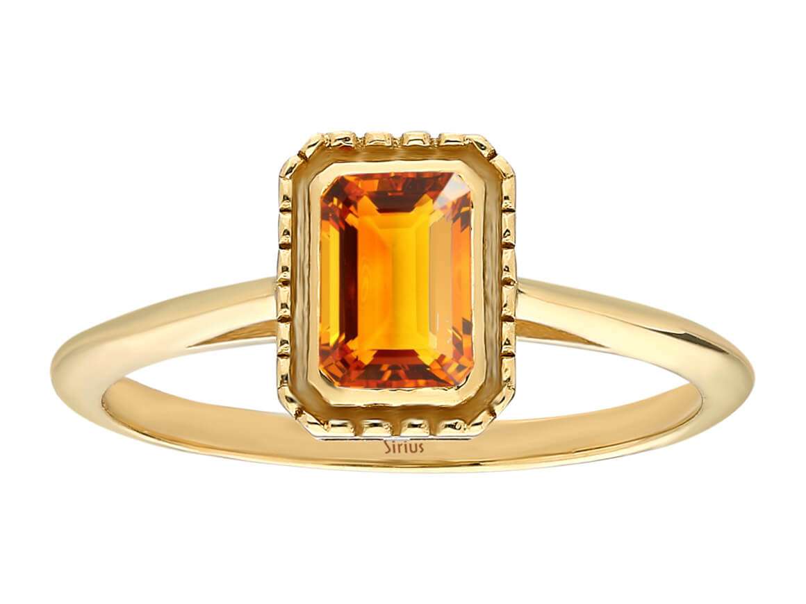 Birgie 0.63 Karat Oktagon Sitrin Ring