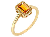Birgie 0.63 Karat Oktagon Sitrin Ring