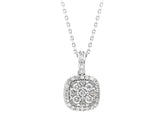 Funkelnde Diamant Halskette mit runden Diamanten im Pavé-Stil, 0.24 Karat, 14K Gold