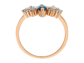 Birgie 0.53 Karat London Blautopas & Diamant Ring 14 Karat Gold
