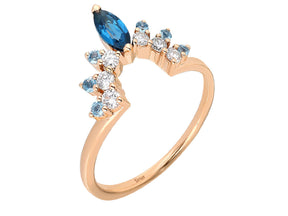 Birgie 0.53 Karat London Blautopas & Diamant Ring 14 Karat Gold