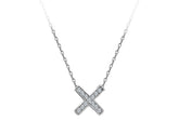 Birgie 0.11 Karat Diamant "X" Anhänger Kette 14 Karat Gold