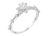 Birgie 0.58 Karat Diamant & Weißer Saphir Ring 14 Karat Gold