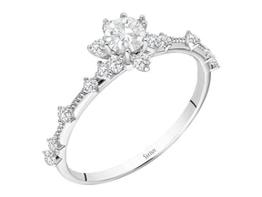 Birgie 0.58 Karat Diamant & Weißer Saphir Ring 14 Karat Gold