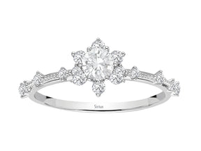 Birgie 0.58 Karat Diamant & Weißer Saphir Ring 14 Karat Gold