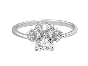Birgie 0.52 Karat Weißtopas & Diamant Herz Ring 14 Karat Gold