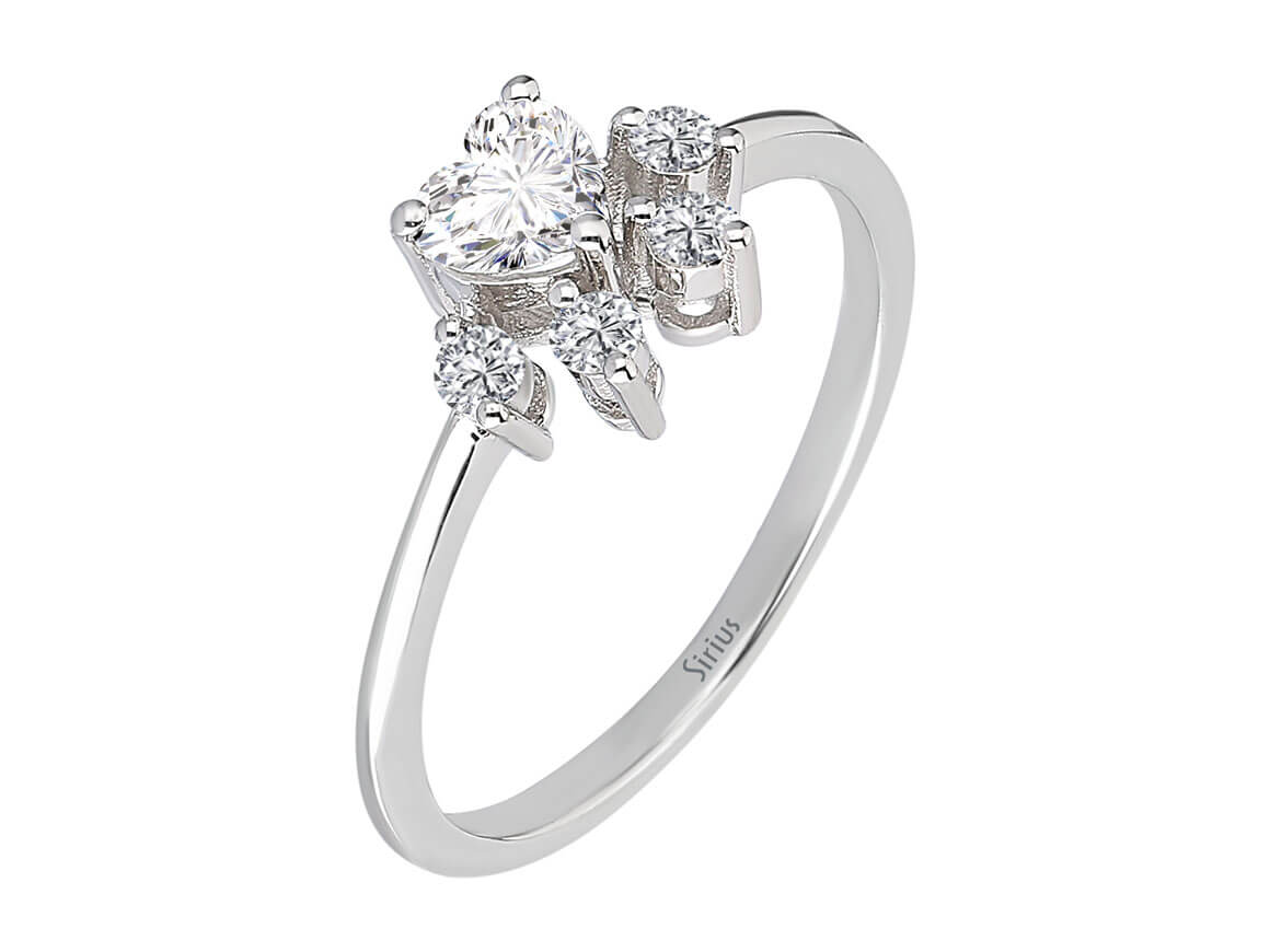 Birgie 0.52 Karat Weißtopas & Diamant Herz Ring 14 Karat Gold