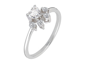 Birgie 0.52 Karat Weißtopas & Diamant Herz Ring 14 Karat Gold