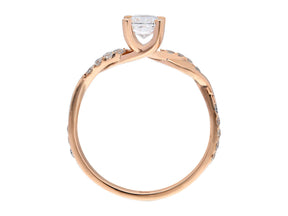 Birgie 0.07 Karat Diamant und 0.68 Karat Weißer Topas Ring