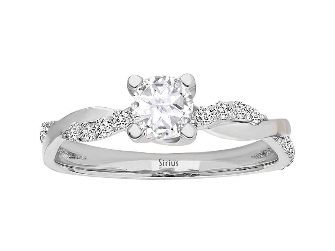 Birgie 0.80 Karat Diamant & Weißer Topas Ring 14 Karat Gold