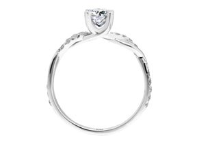 Birgie 0.80 Karat Diamant & Weißer Topas Ring 14 Karat Gold